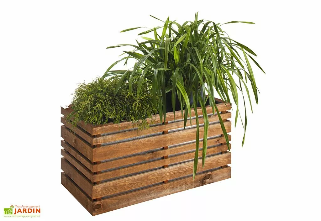 Jardipolys Bac à Fleurs En Bois Lign Z (100x50x50cm) 3 Jardipolys Bac à Fleurs En Bois Lign Z (100x50x50cm)