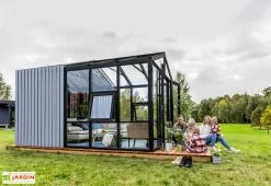 Stali Serre De Jardin En Bois Et Verre Trempé Avec Panneaux Occultants – Jasmin -Jardinage Soldes jardin hiver bois panneaux occultants stali design 05