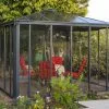 Canopia Jardin D’Hiver En Aluminium Et Polycarbonate 9 M² – LEDRO 3000 -Jardinage Soldes jardin hiver gris anthracite gazebo carre longueur 295cm ou 360cm 1