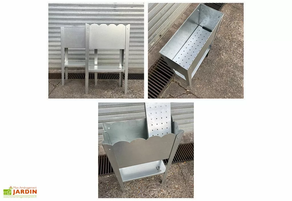LP Design Jardinière Potager Sur Pieds En Acier Galvanisé - 50 X 20 X 80 Cm – Bords Droits 5 LP Design Jardinière Potager Sur Pieds En Acier Galvanisé - 50 X 20 X 80 Cm – Bords Droits – Image 3