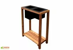 Jardipolys Jardinière Sur Pieds En Acier Et Bois - Dune