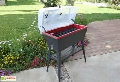 Jardinière Calipso Combi 40L Mini Serre Double Paroi + Réserve D'Eau H80cm -Jardinage Soldes jardiniere calipso combi 40 l cerise 2