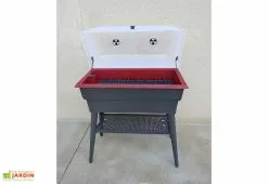 Jardinière Calipso Combi 40L Mini Serre Double Paroi + Réserve D'Eau H80cm -Jardinage Soldes jardiniere calipso combi 40 l cerise