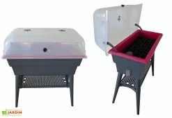 Jardinière Calipso Combi 40L Mini Serre Double Paroi + Réserve D'Eau H80cm -Jardinage Soldes jardiniere calipso combi double paroi mini serre 40l 1