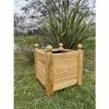 Jardi-Bois Bac à Fleurs Carré Sur Pieds En Bois De Châtaignier Lasuré - Oranger -Jardinage Soldes jardiniere carree en bois lasure