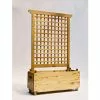 Jardi-Bois Bac à Fleurs Avec Treillis En Bois De Châtaignier Lasuré – Renaissance -Jardinage Soldes jardiniere en bois avec treillis