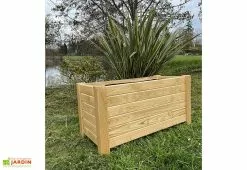 Jardi-Bois Jardinière Rectangulaire En Bois De Châtaignier Lasuré - Garden