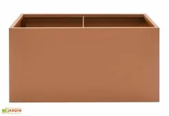 Herstera Garden Jardinière Rectangulaire En Métal Thermolaqué Couleur Rouille -Jardinage Soldes jardiniere face