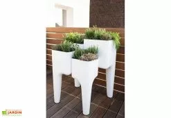 Jardinière Design Kiga XL 4 Bacs Blanche -Jardinage Soldes jardiniere kiga polypropylene blanche 6