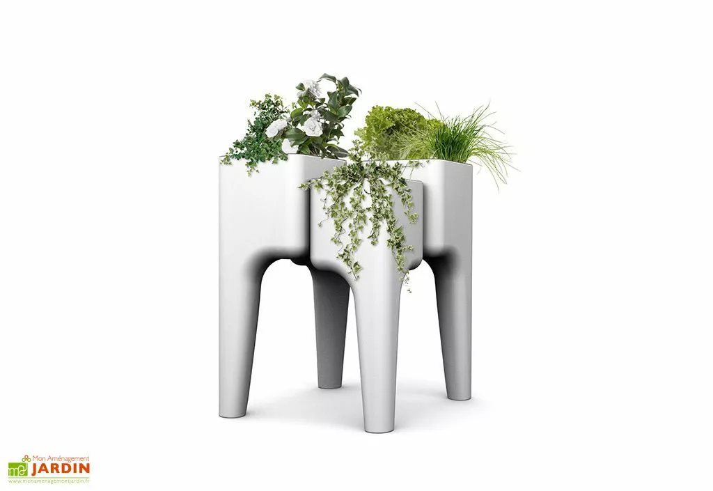 Jardinière Design Kiga M 4 Bacs Blanche 4 Jardinière Design Kiga M 4 Bacs Blanche – Image 2