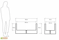 Farmet New Jardinière Rectangulaire En Polyéthylène Atlantis 100 Cm (pls Coloris) -Jardinage Soldes jardiniere plastique rotomoule double paroi 100cm couleurs 1