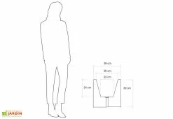 Farmet New Jardinière Carrée En Polyéthylène Atlantis 40 Cm (pls Coloris) -Jardinage Soldes jardiniere plastique rotomoule double paroi 39cm couleurs 4