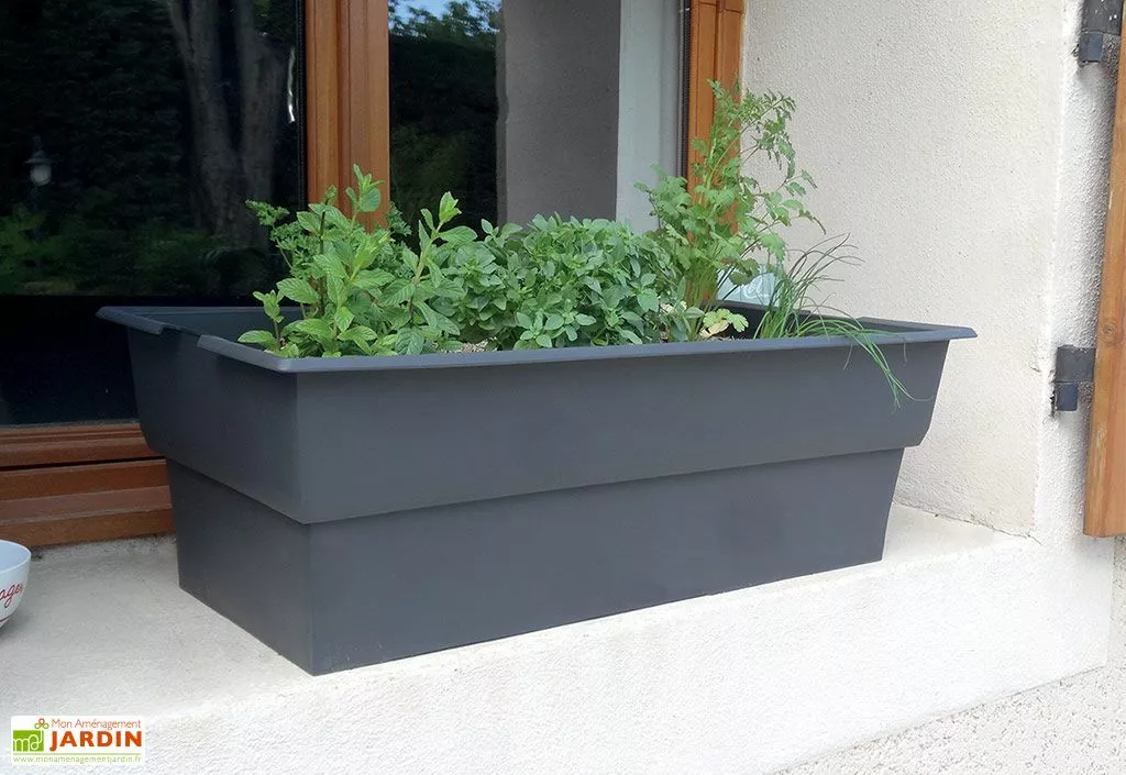 Jardinière Calipso Maxi Basic 40L + Pieds Amovibles – Grise 4 Jardinière Calipso Maxi Basic 40L + Pieds Amovibles – Grise – Image 2