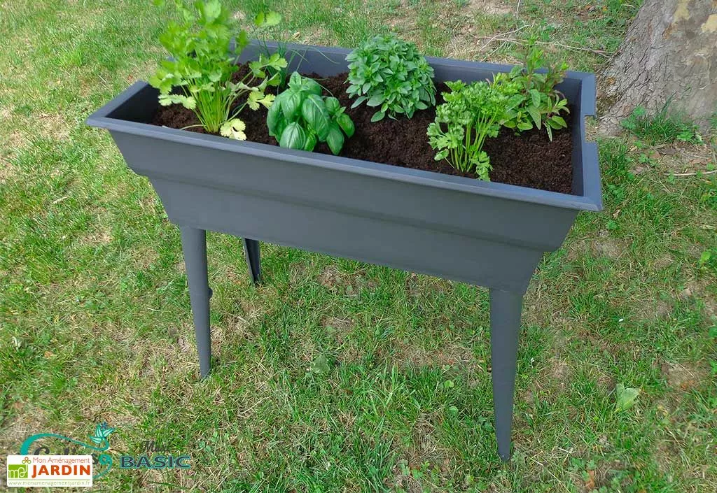 Jardinière Calipso Maxi Basic 40L + Pieds Amovibles – Grise 6 Jardinière Calipso Maxi Basic 40L + Pieds Amovibles – Grise – Image 4