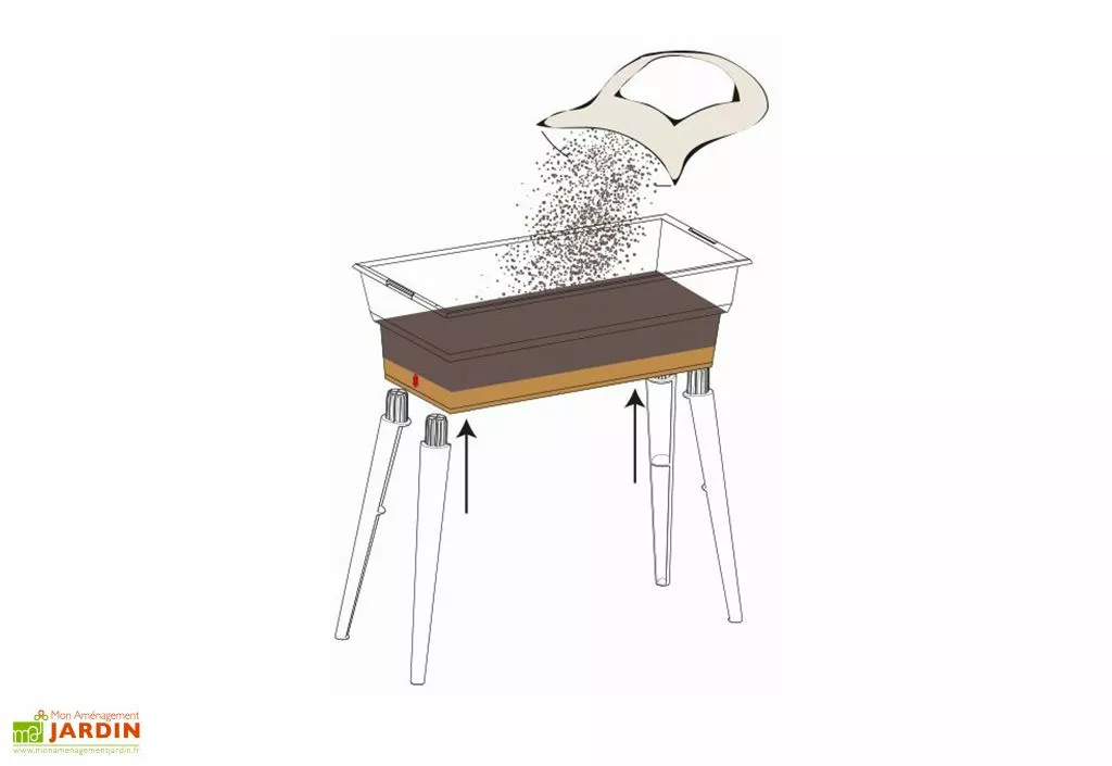 Jardinière Calipso Maxi Basic 40L + Pieds Amovibles – Grise 8 Jardinière Calipso Maxi Basic 40L + Pieds Amovibles – Grise – Image 6