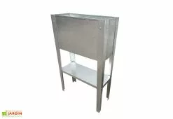 LP Design Jardinière Potager Sur Pieds En Acier Galvanisé - 50 X 20 X 80 Cm – Bords Droits