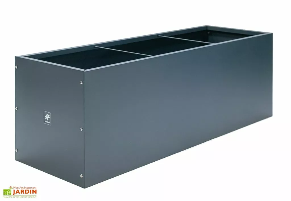 Herstera Garden Jardinière Rectangulaire En Métal Thermolaqué Gris Anthracite 6 Herstera Garden Jardinière Rectangulaire En Métal Thermolaqué Gris Anthracite – Image 4