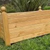 Jardi-Bois Jardinière Rectangulaire En Bois De Châtaignier Lasuré - Oranger -Jardinage Soldes jardiniere rectangulaire en bois 1