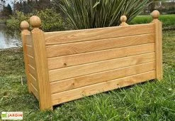 Jardi-Bois Jardinière Rectangulaire En Bois De Châtaignier Lasuré - Oranger