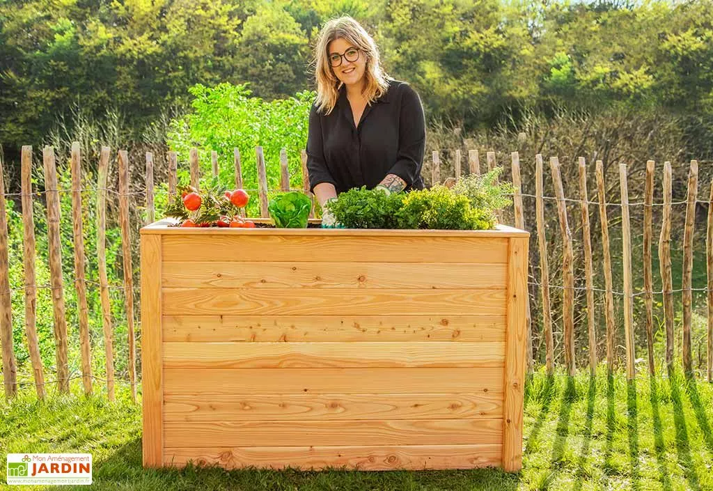 Westmann Jardinière En Bois De Mélèze Bac Potager 130 X 65 X 84 Cm 5 Westmann Jardinière En Bois De Mélèze Bac Potager 130 X 65 X 84 Cm – Image 3