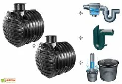 GreenLife Kit Cuve Recuperateur Eau Enterree 12000 L