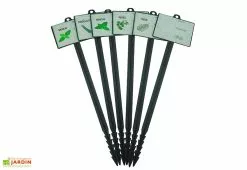 Mikado Lot De 6 Jalons Pour Semis Aromates Avec étiquettes – 45 Cm