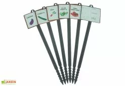Mikado Lot De 6 Jalons Pour Semis Légumes Estivaux Avec étiquettes – 45 Cm