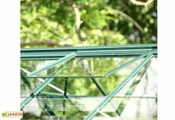 Serre De Jardin En Verre Trempé Lams 7,3 M² - Allium Vert -Jardinage Soldes lucarnes de toit verte serre venus 7500 lams