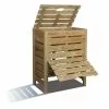 Jardipolys Composteur Bois Avec Trappe Et Couvercle - 400 L -Jardinage Soldes ma compost100058b