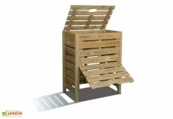 Jardipolys Composteur Bois Avec Trappe Et Couvercle - 400 L