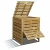 Jardipolys Composteur Bois Avec Trappe Et Couvercle - 800 L -Jardinage Soldes ma compost100089b