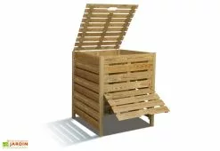 Jardipolys Composteur Bois Avec Trappe Et Couvercle - 800 L
