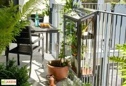 Mini Serre De Balcon En Verre Trempé – Juliana Balcony -Jardinage Soldes mini serre jardin verre trempe aluminium juliana balcony 1