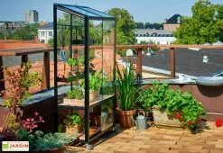 Mini Serre De Jardin En Verre Trempé – Juliana City -Jardinage Soldes mini serre jardin verre trempe aluminium juliana city
