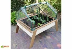 Axi Table De Culture En Bois De Hemlock + Bâche Plastique - 110 X 93 X 99 Cm -Jardinage Soldes mini serre sur pieds bois blanc