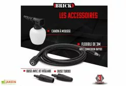 BRICK Nettoyeur Haute Pression électrique – 1700 W 11 BRICK Nettoyeur Haute Pression électrique – 1700 W -Jardinage Soldes nettoyeur haute pression electrique 1700w brick accessoires