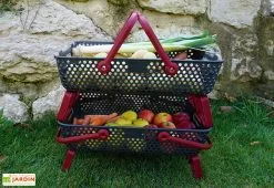 Paniers De Récolte Kajo 20L – 58 X 38 X 15 Cm (lot De 2) -Jardinage Soldes panier recolte kajo 20 cerise