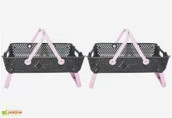 Paniers De Récolte Kajo 20L – 58 X 38 X 15 Cm (lot De 2) -Jardinage Soldes panier recolte kajo 20 rose pastel