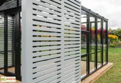 Stali Serre De Jardin En Bois Et Verre Trempé Avec Panneaux Occultants – Lilas -Jardinage Soldes panneaux occultants serre jardin bois stali design 04