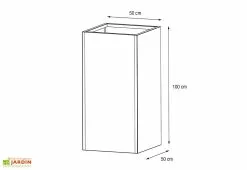 Herstera Garden Jardinière Haute En Métal Thermolaqué – 50 X 50 X 100 Cm -Jardinage Soldes plan dimensions jardiniere hg08977101