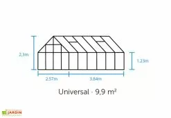 Halls Serre De Jardin En Aluminium Et Verre Trempé Universal 128 – 9,9 M² 11 Halls Serre De Jardin En Aluminium Et Verre Trempé Universal 128 – 9,9 M² -Jardinage Soldes plan dimensions serre verre universal 128 1