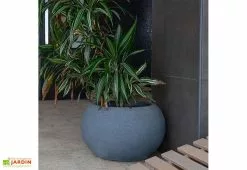 Roto Pot De Fleurs Extérieur En Polyéthylène Et Bois Ø50 X 30 Cm Swing