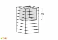 Jardipolys Bac à Fleurs En Bois Selekt (45x45x76) -Jardinage Soldes pot de fleurs selekt jardipolys 45 x 45 x 76 cm 1