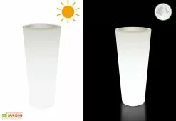 Farmet New Pot De Fleurs Lumineux Blanc Polyéthylène Hydra H85 Ø39 -Jardinage Soldes pot fleur exterieur polyethylene hydra 85cm lumineux 2