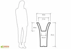 Farmet New Pot De Fleurs Polyéthylène Patio H85 L48 (pls. Coloris) -Jardinage Soldes pot fleurs plastique rotomoule polyethylene blanc gris 18l 4