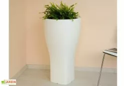 Farmet New Pot De Fleurs Polyéthylène Domus H85 Ø48 -Jardinage Soldes pot fleurs plastique rotomoule polyethylene blanc gris 35l