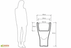 Farmet New Pot De Fleurs Polyéthylène Domus H85 Ø48 -Jardinage Soldes pot fleurs plastique rotomoule polyethylene blanc gris 35l 3