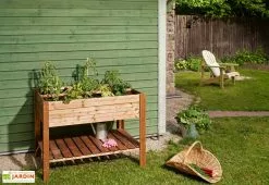 Ekju Carré Potager En Bois Autoclave Sur Pieds 120 X 80 Cm H. 88 Cm - Ventspils -Jardinage Soldes potager bois sur pieds ekju 253478