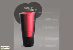 Green City Pot De Fleurs En Plastique Colors Up M Simple Ou Double Paroi (Ø50/33 X 100 Cm) -Jardinage Soldes pots colors double paroi schema 1 5