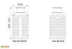 GreenLife Puits En Polyéthylène à Enterrer Avec Dôme Coulissant 2000 L -Jardinage Soldes puits polyethylene a enterrer plastique 2200l 2